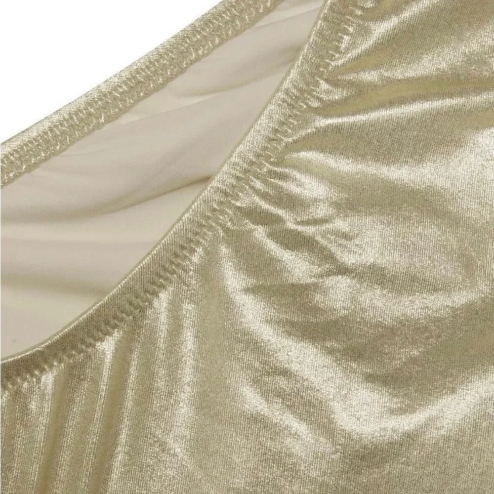 MELISSA ODABASH Ibiza Cut Out One Piece Swimsuit Metallic Effect Gold US M NWT - Picture 5 of 15